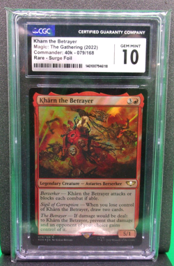 MTG Kharn the Betrayer (Surge Foil) Universes Beyond: Warhammer 40k CGC 10 - Image 1