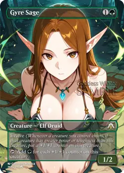MTG - Gyre Sage - Fanart Borderless Style - EDH / Playtest - Image 1