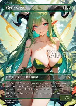 MTG - Gyre Sage - Fanart Borderless Style - EDH / Playtest - Image 1