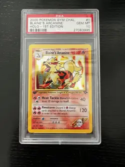 2000 Pokemon Gym Challenge Blaine's Arcanine Holo 1st Edition PSA 10 - Image 1