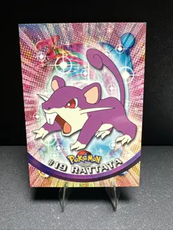 1999 Topps Pokemon TV Animation Series 1 Rattata #19 Blue Logo Non Holo - Image 1