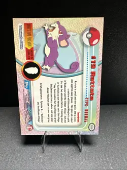 1999 Topps Pokemon TV Animation Series 1 Rattata #19 Blue Logo Non Holo - Image 2