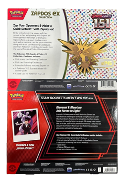 Pokemon 151 Zapdos EX Collection & Destined Rivals Mew Two EX Box - Image 2