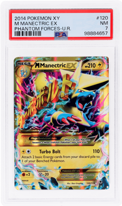 2014 Pokemon XY Phantom Forces M Manectric Ex Holo Ultra Rare #120 PSA 7 - Image 1