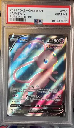 Mew V (Full Art) 250/264 Pokemon Swsh08: Fusion Strike Holo Graded PSA 10 - Image 1