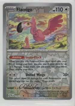 Flamigo Reverse Foil Pokemon SV02: Paldea Evolved #170 1g3 - Image 1