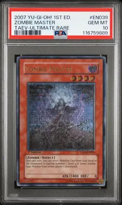 YUGIOH PSA 10 Zombie Master TAEV-EN039 Ultimate Rare 1st Edition *9889 - Image 1