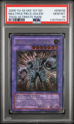 YUGIOH PSA 10 Multiple Piece Golem TDGS-EN038 Ultimate Rare 1st Edition *9878 - Image 1