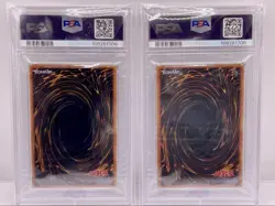 Yugioh Blue-Eyes White Dragon Dark Magician Stainless Card Set 20th PSA8 - Image 2