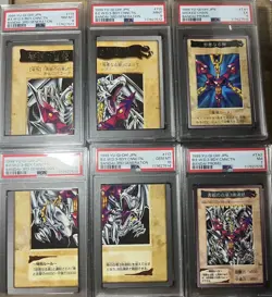 Yugioh Bandai PSA8-10 Blue-Eyes White Dragon 3-Card Set Evil Chain 6-Card Set - Image 1