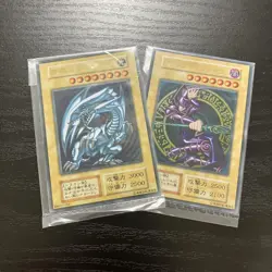 Yugioh Blue-Eyes White Dragon Dark Magician Stainless Card Set 20th shield NM - Image 1