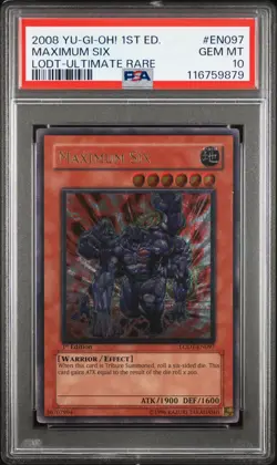 YUGIOH PSA 10 Maximum Six LODT-EN097 Ultimate Rare 1st Edition *9879 - Image 1