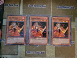 YUGIOH 3X FIRE PRINCESS GLD1-EN005 COMMON LIMITED ED LP/VLP - Image 1