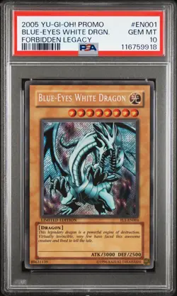 Yugioh PSA 10 2005 Blue-Eyes White Dragon Fl1-EN001 Secret Rare Promo *9918 - Image 1