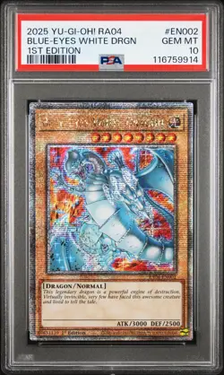 Yugioh PSA 10 2025 Blue-Eyes White Dragon RA04-EN002 QCR 1st Edition *9914 - Image 1