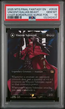 2025 MAGIC: THE GATHERING FINAL FANTASY GALIAN BEAST/VINCENT VALENTINE PSA 10 - Image 1