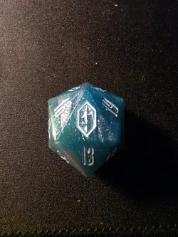 MTG Final Fantasy: Gift Bundle "Crystal" Blue Oversized D20 Die Dice - Image 1