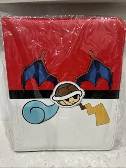 Pokemon Trading Card Game Binder with Iconic Designs - Charizard, Pikachu, - Image 1