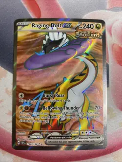 Pokemon TCG Raging Bolt EX Full Art Ultra Rare Holo Card 196/162 Temporal Forces - Image 1