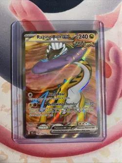 Pokemon TCG Raging Bolt EX Full Art Ultra Rare Holo Card 196/162 Temporal Forces - Image 3