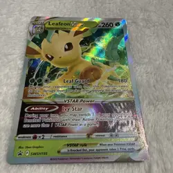 Pokemon Leafeon VSTAR TCG Sword & Shield SWSH195 Holo Promo Card NM-LP Condition - Image 2