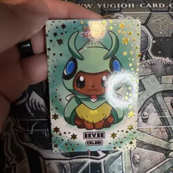 Eevee Celebi Poncho Let’s Go Eevee Card Database Gold Cracked Holo Pokemon - Image 2