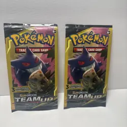 1 Double Pack Pokemon SM Team Up 3-card 2 Mini Booster Packs New Gengar Mimikyu - Image 3