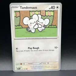 Tandemaus 157/191 Pokemon Sv08: Surging Sparks Common Card, Near Mint Condition - Image 1