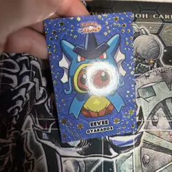 Eevee Gyarados Poncho Let’s Go Eevee Card Database Gold Cracked Holo Pokemon - Image 2