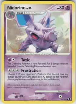 Pokemon TCG Nidorino 74/111 Rising Rivals Common card Normal - Image 1