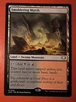 MTG, EDGE OF ETERNITIES * SMOLDERING MARSH* #0182, RARE, REGULAR, EOC - Image 1