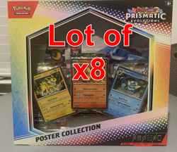 Pokemon TCG Scarlet & Violet Prismatic Evolutions Poster Collection Box Lot(x8) - Image 1