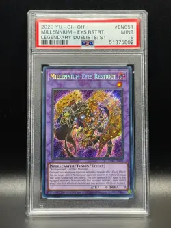 PSA 9 MINT Millennium-Eyes Restrict LDS-EN051 LDS1 Holo Yugioh Card - Image 1