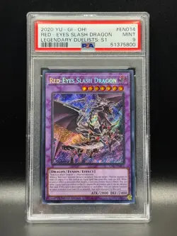 PSA 9 MINT Red-Eyes Slash Dragon LDS1-EN014 LDS1 Holo Yugioh Card - Image 1