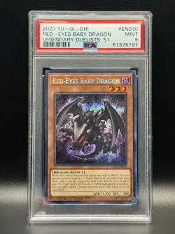 PSA 9 MINT Red-Eyes Baby Dragon LDS1-EN010 LegendaryDuelists S1 Holo Yugioh Card - Image 1