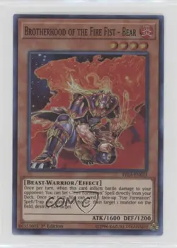 Super Rare - Brotherhood of the Fire Fist Bear 1st Ed. YuGiOh s Gadgets 07pa - Image 1