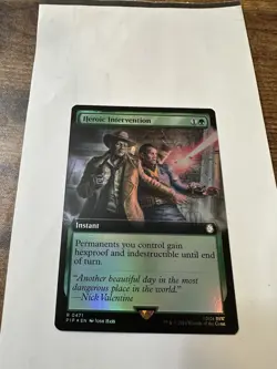 NM Extended Art Heroic Intervention Magic the Gathering Fallout Card 471 Foil - Image 1