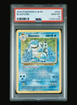 Pokemon TCG 2023 Blastoise CLB ENGLISH Trading Card 003/034 PSA 10 - Image 1