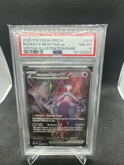 Pokemon TCG Team Rockets Mewtwo EX Sir Destined Rivals Card 231/182 SIR PSA 8 - Image 1