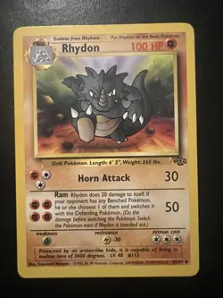 Pokemon TCG Rhydon Jungle 1st Edition Uncommon Card 45/64 Regular - Image 1
