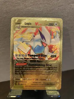 Lugia Foil Metal Pokemon Pokemon Fan Art Collectible Card Trading - Image 1