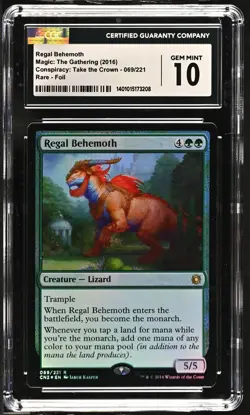 REGAL BEHEMOTH Conspiracy Take the Crown Foil Rare CGC 10 MTG [Nostalgium] - Image 1