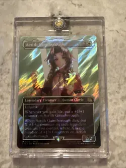 Aerith Gainsborough Borderless Surge Foil Final Fantasy #519 NM Magic MTG. NICE! - Image 1