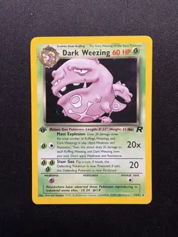 Dark Weezing Holo #14/82 1st Edition Team Rocket MP Pokemon - Image 1