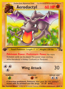 Aerodactyl (16/62) Fossil 1st Edition​ - Near Mint 1st Edition Normal Pokemon TC - Image 1