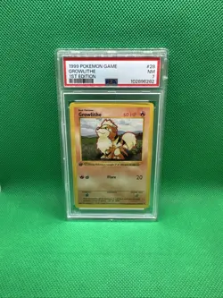 1999 POKEMON BASE SET 1ST EDITION #28 GROWLITHE PSA 7 - Image 1