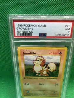 1999 POKEMON BASE SET 1ST EDITION #28 GROWLITHE PSA 7 - Image 2
