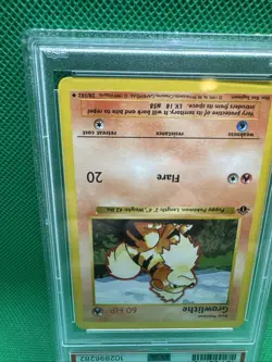 1999 POKEMON BASE SET 1ST EDITION #28 GROWLITHE PSA 7 - Image 4