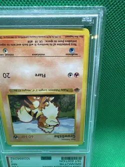 1999 POKEMON BASE SET 1ST EDITION #28 GROWLITHE PSA 7 - Image 5