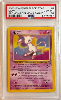 2000 POKEMON PROMO BLACK STAR POKEMON LEAGUE #8 MEW PSA 10 - Image 1